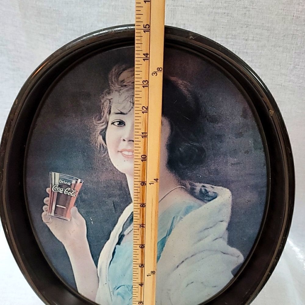 Vintage 1973 Coca Cola Oval Tin Serving Tray - Picture 11 of 14